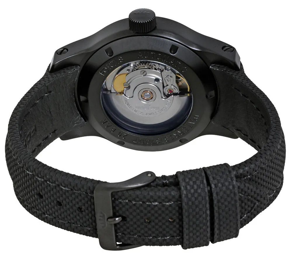 Fortis Shoreliner Vik Beach Automatic Black PVD Black Dial Black Textile Strap Date Divers Mens Watch F4020003