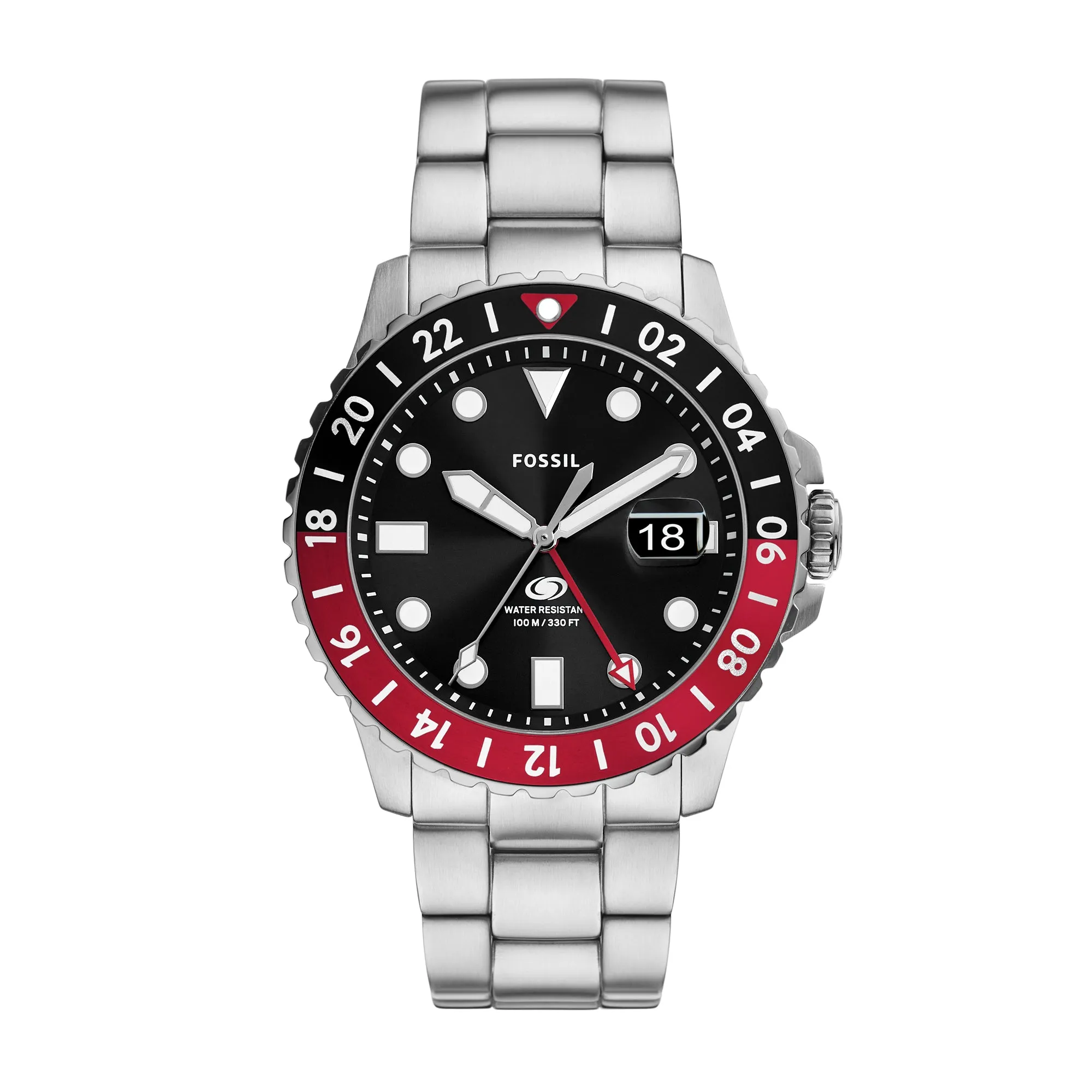 Fossil Blue GMT Stainless Steel Watch