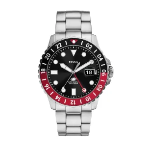 Fossil Blue GMT Stainless Steel Watch