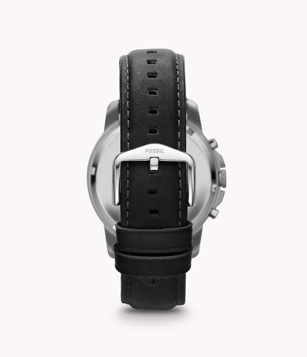 Grant Chronograph Black Leather Watch