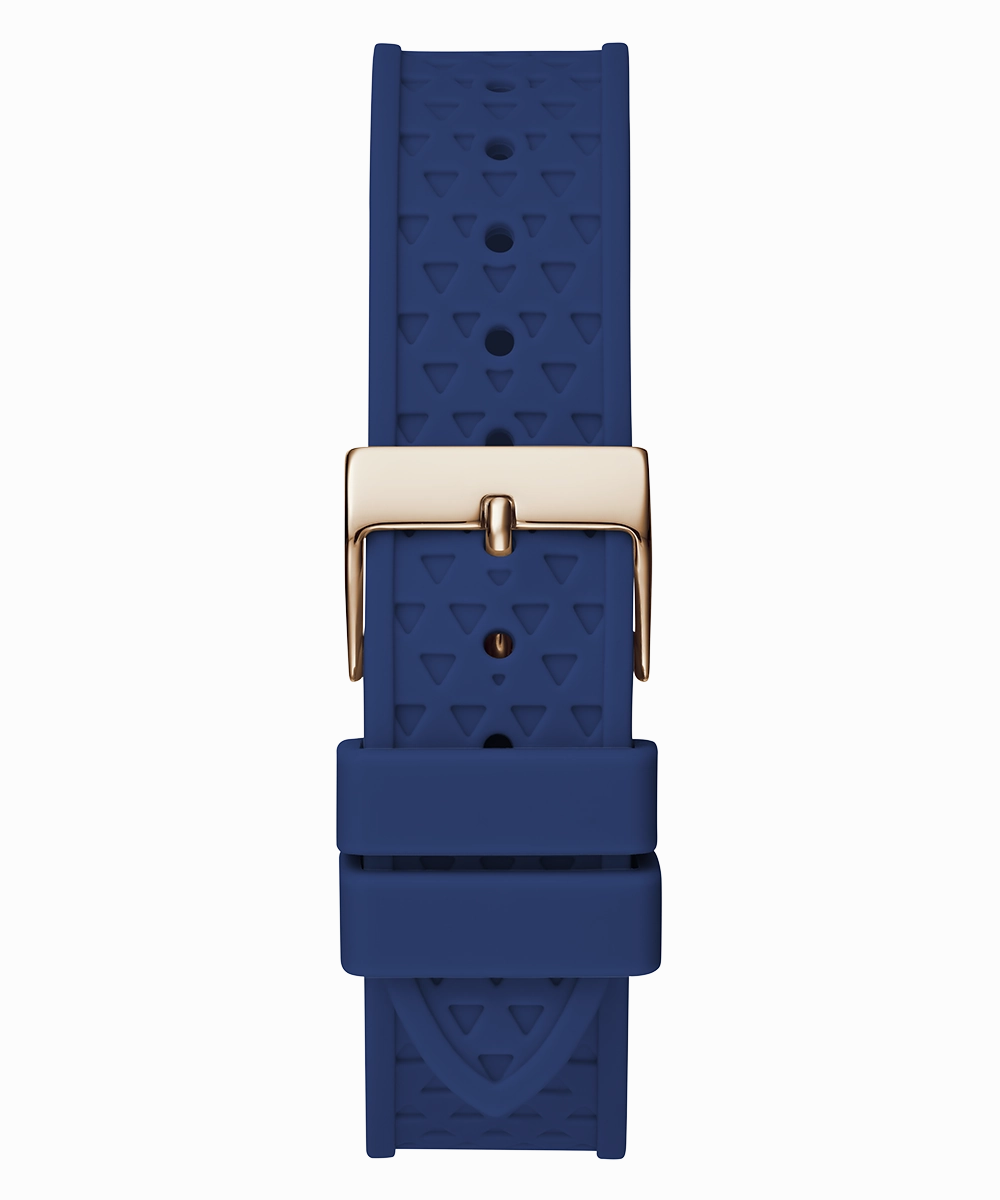 GUESS Ladies Blue Rose Gold Tone Multi-function Watch