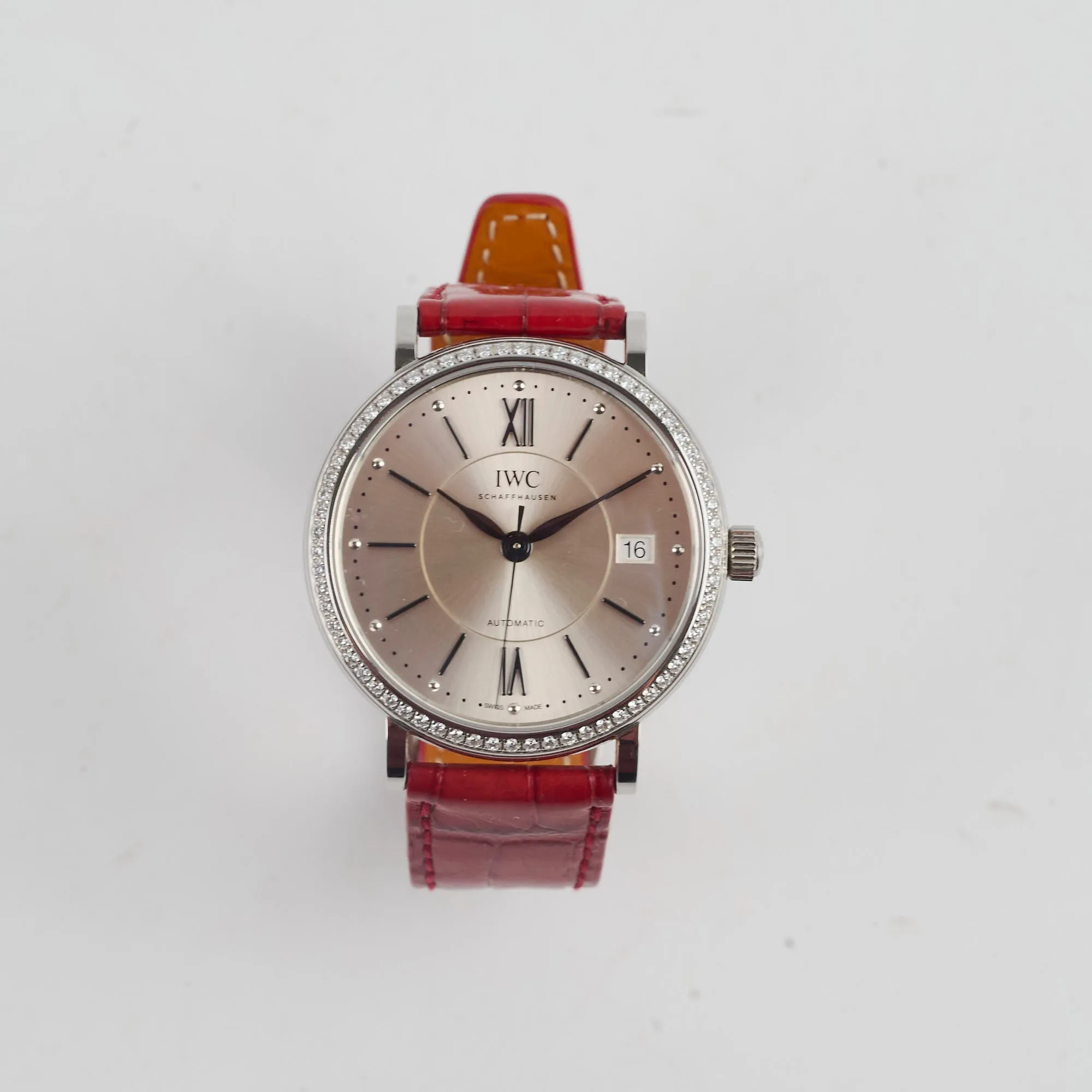 IWC Portofino Automatic Watch 37mm Silver Diamonds IWC458109