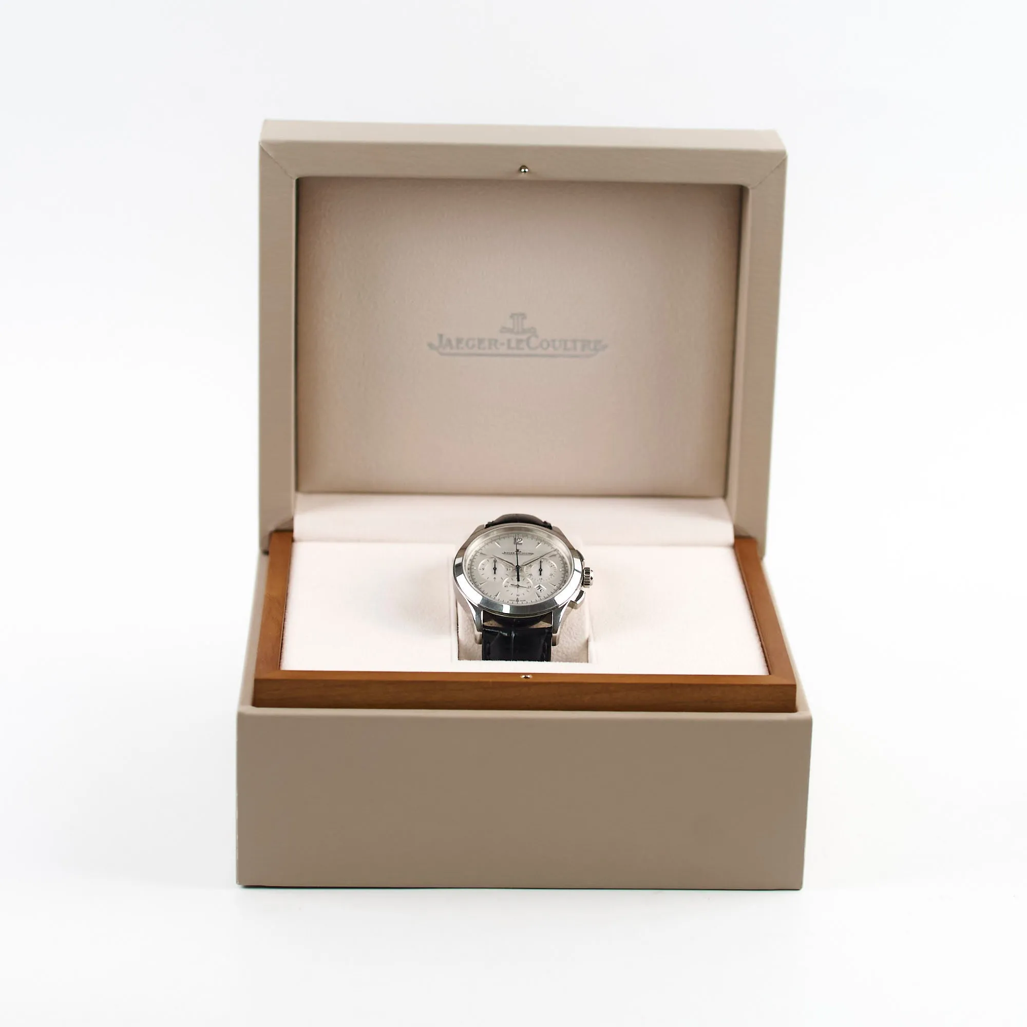 Jaegar LeCoultre Master Chronograph Q153842040mm Stainless Steel Watch