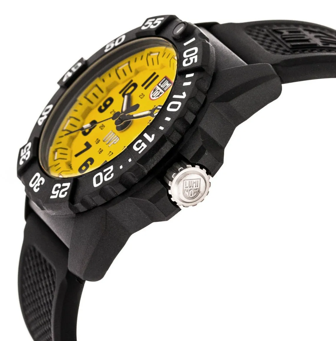 Luminox Navy SEAL Scott Cassell UVP CARBONOX Yellow Dial Black Rubber Strap Date Divers Quartz Mens Watch XS.3505.SC