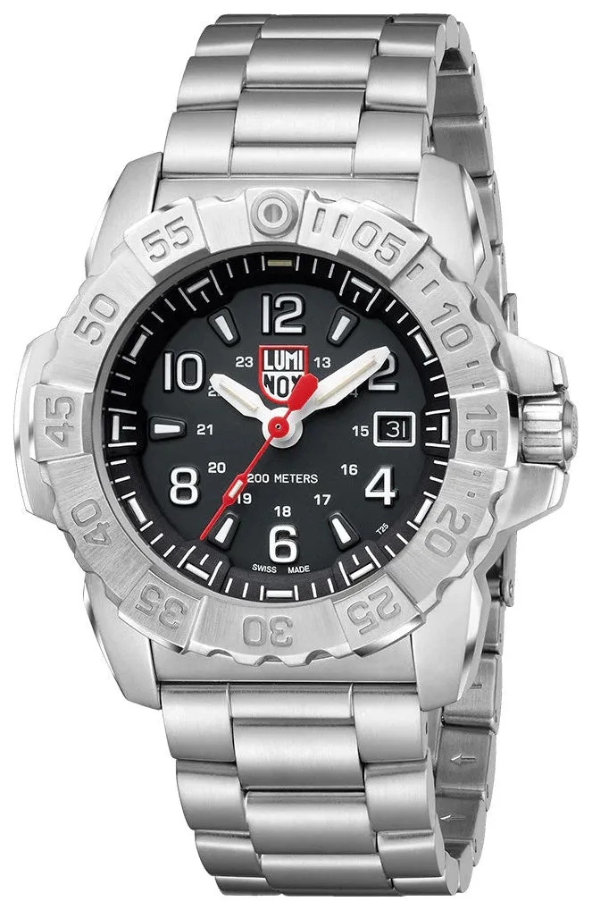 Luminox Navy SEAL Stainless Steel Black Dial Date Divers Quartz Mens Watch XS.3252