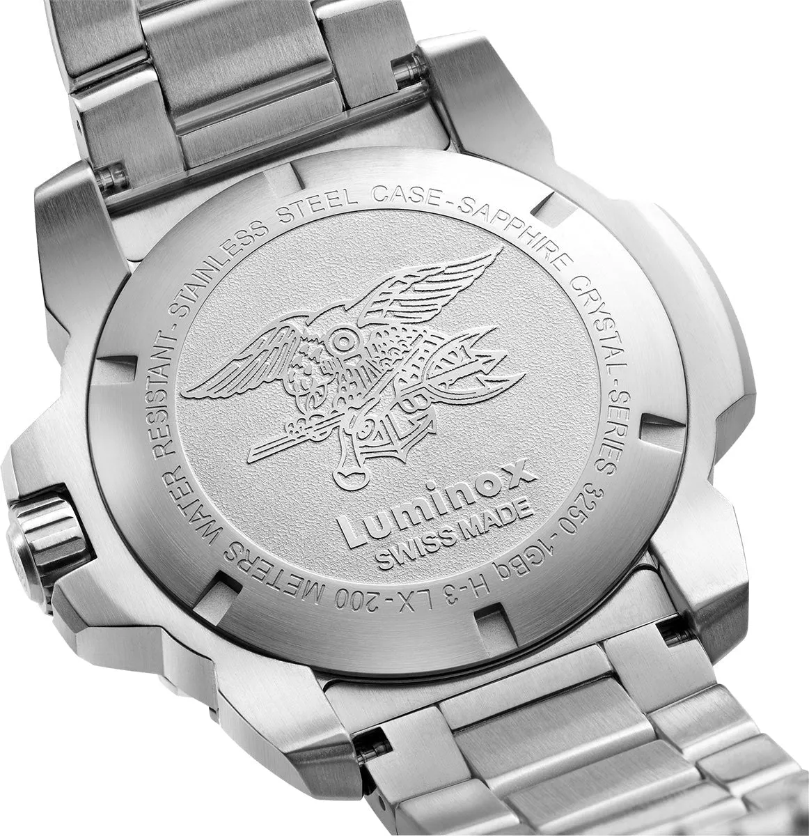 Luminox Navy SEAL Stainless Steel Black Dial Date Divers Quartz Mens Watch XS.3252