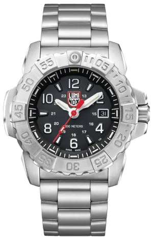 Luminox Navy SEAL Stainless Steel Black Dial Date Divers Quartz Mens Watch XS.3252