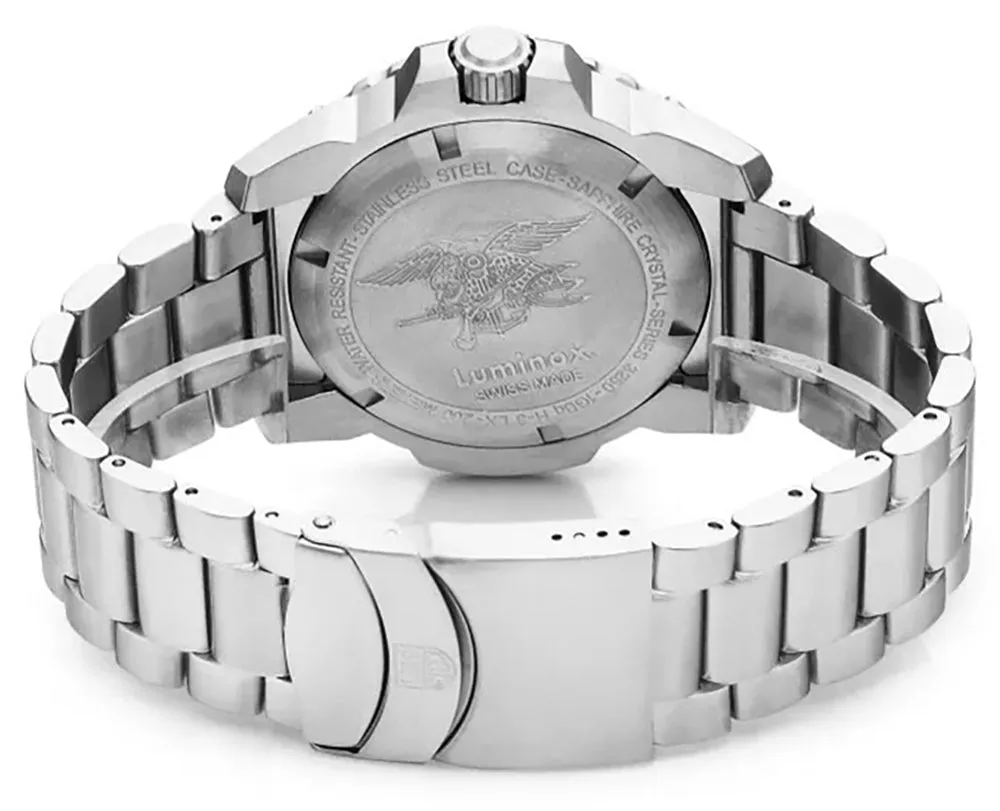 Luminox Navy SEAL Stainless Steel Black Dial Date Divers Quartz Mens Watch XS.3252