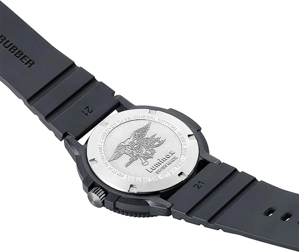 Luminox Original Navy SEAL CARBONOX Black Dial Black Rubber Strap Date Divers Quartz Mens Watch XS.3001.EVO.BO