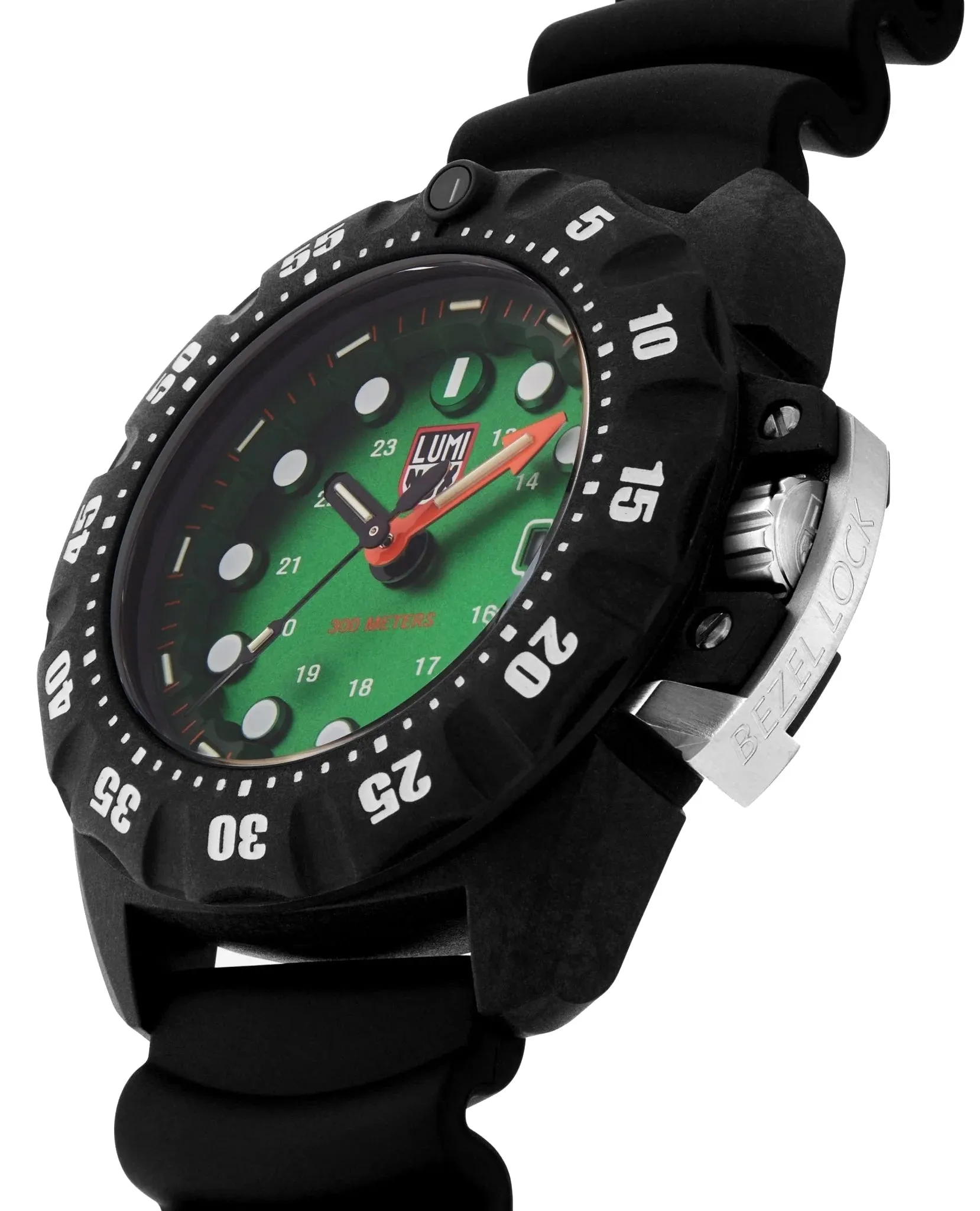 Luminox Scott Cassell Deep Dive CARBONOX Green Dial Black Rubber Strap Date Divers Quartz Mens Watch XS.1567