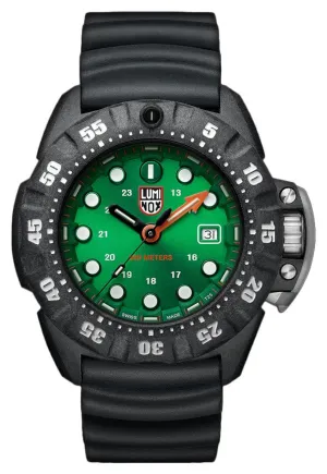 Luminox Scott Cassell Deep Dive CARBONOX Green Dial Black Rubber Strap Date Divers Quartz Mens Watch XS.1567