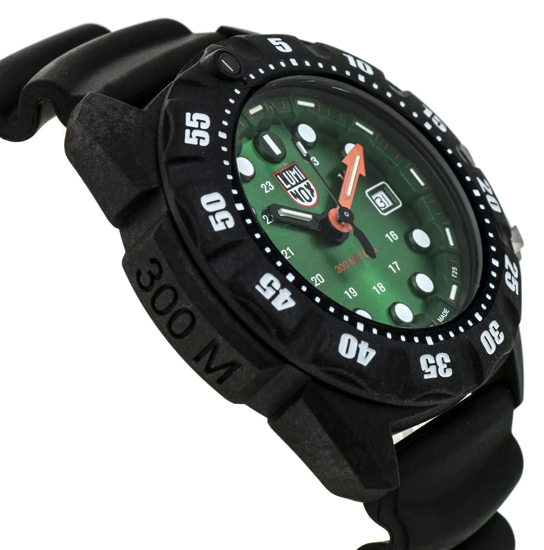 Luminox Scott Cassell Deep Dive CARBONOX Green Dial Black Rubber Strap Date Divers Quartz Mens Watch XS.1567