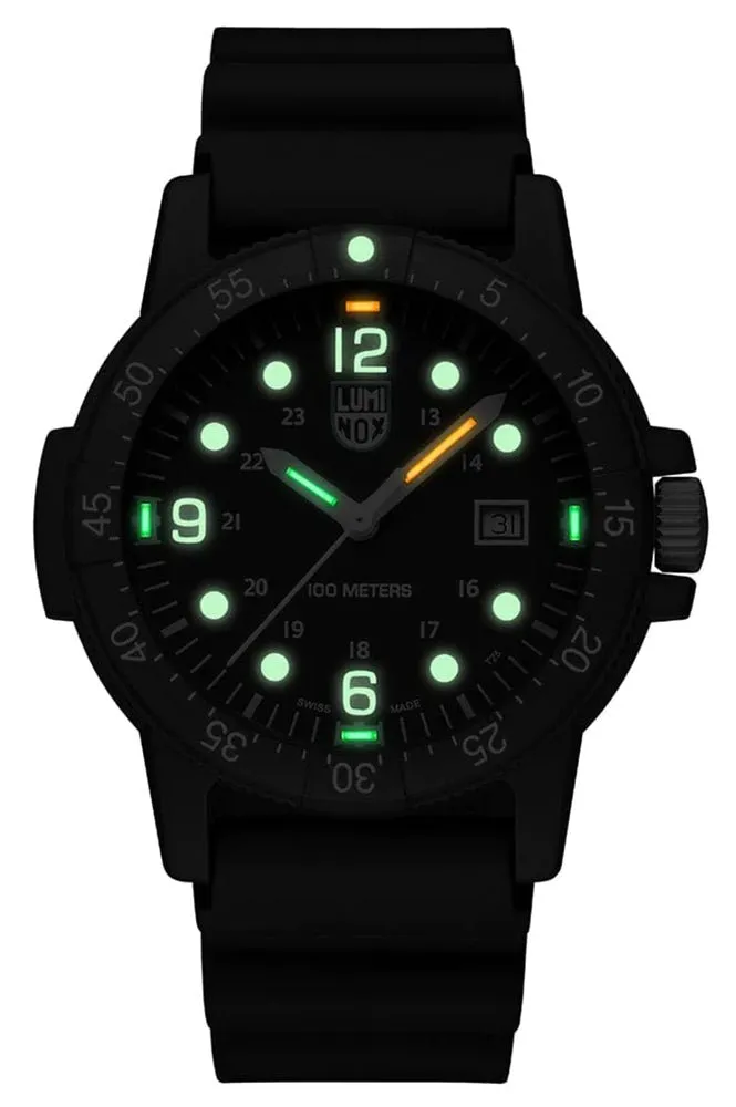Luminox Sea Bass CARBONOX Black Dial Black Rubber Strap Date Quartz Mens Watch X2.2001