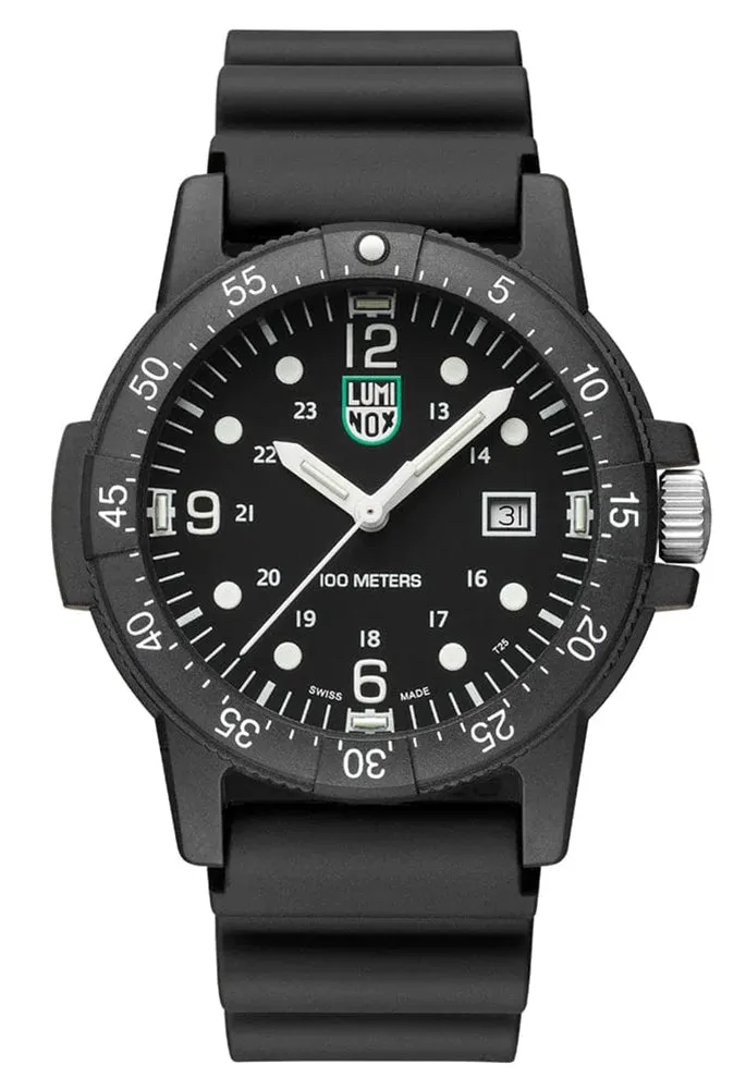 Luminox Sea Bass CARBONOX Black Dial Black Rubber Strap Date Quartz Mens Watch X2.2001