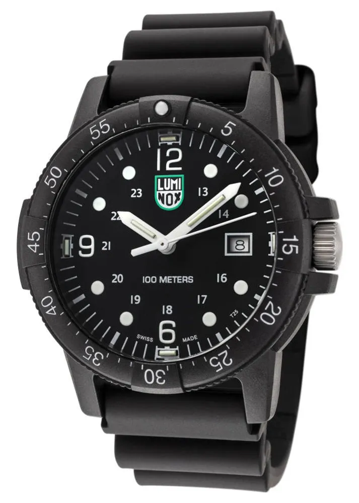 Luminox Sea Bass CARBONOX Black Dial Black Rubber Strap Date Quartz Mens Watch X2.2001