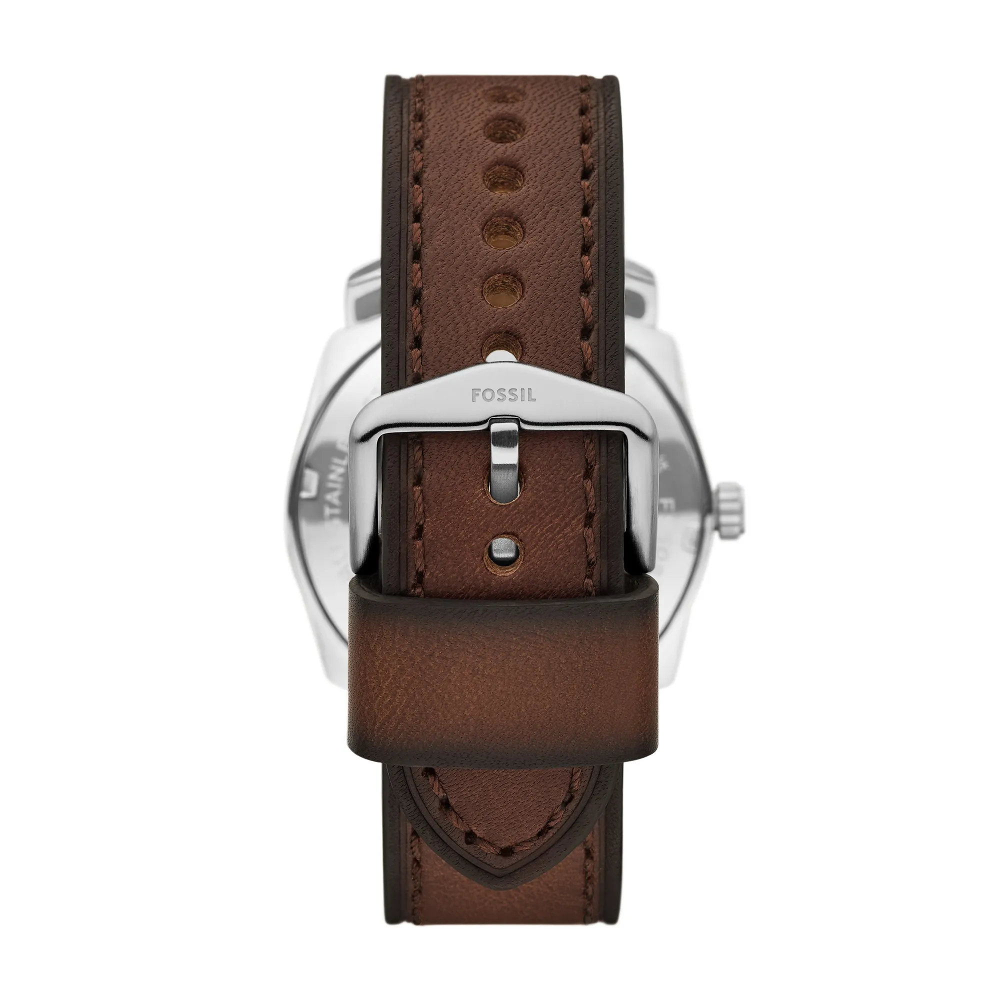 Machine Three-Hand Date Brown Leather Watch