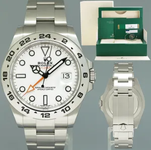 MINT 2020 PAPERS Rolex Explorer II 216570 Polar White Dial Steel 42mm Watch Box