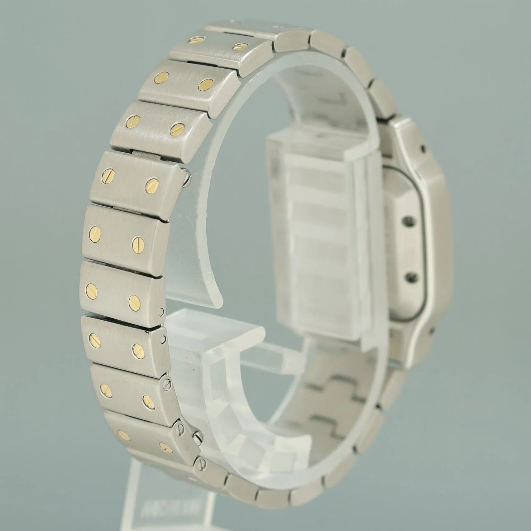 MINT Cartier Santos Galbee 2423 Steel Two Tone Diamond White Automatic 24mm Watch