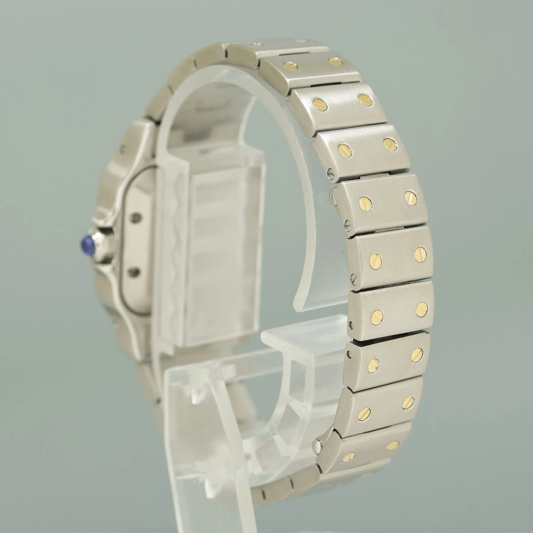 MINT Cartier Santos Galbee 2423 Steel Two Tone Diamond White Automatic 24mm Watch