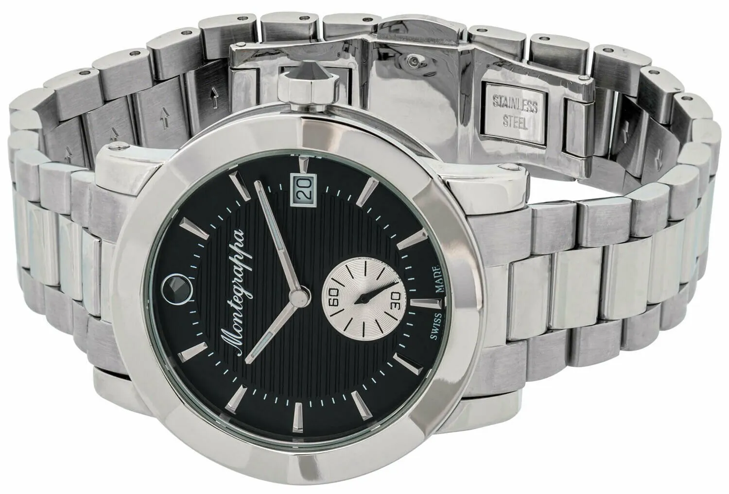 Montegrappa Nerouno Black Dial Date Stainless Steel Quartz Women's Watch IDLNWA11