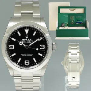 NEW PAPERS 2023 Rolex 224270 Explorer Black Arabic Dial Steel 40mm Oyster Watch Box