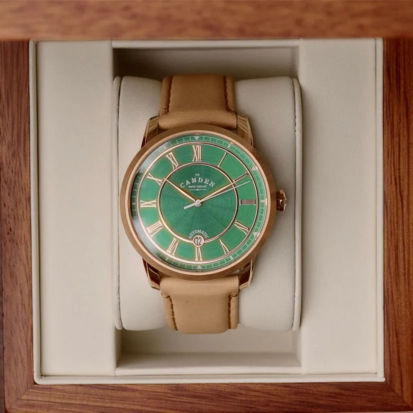 No.29 Automatic Rose Gold, Green and Tan