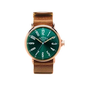 No.88 Rose Gold, Green and Tan Leather