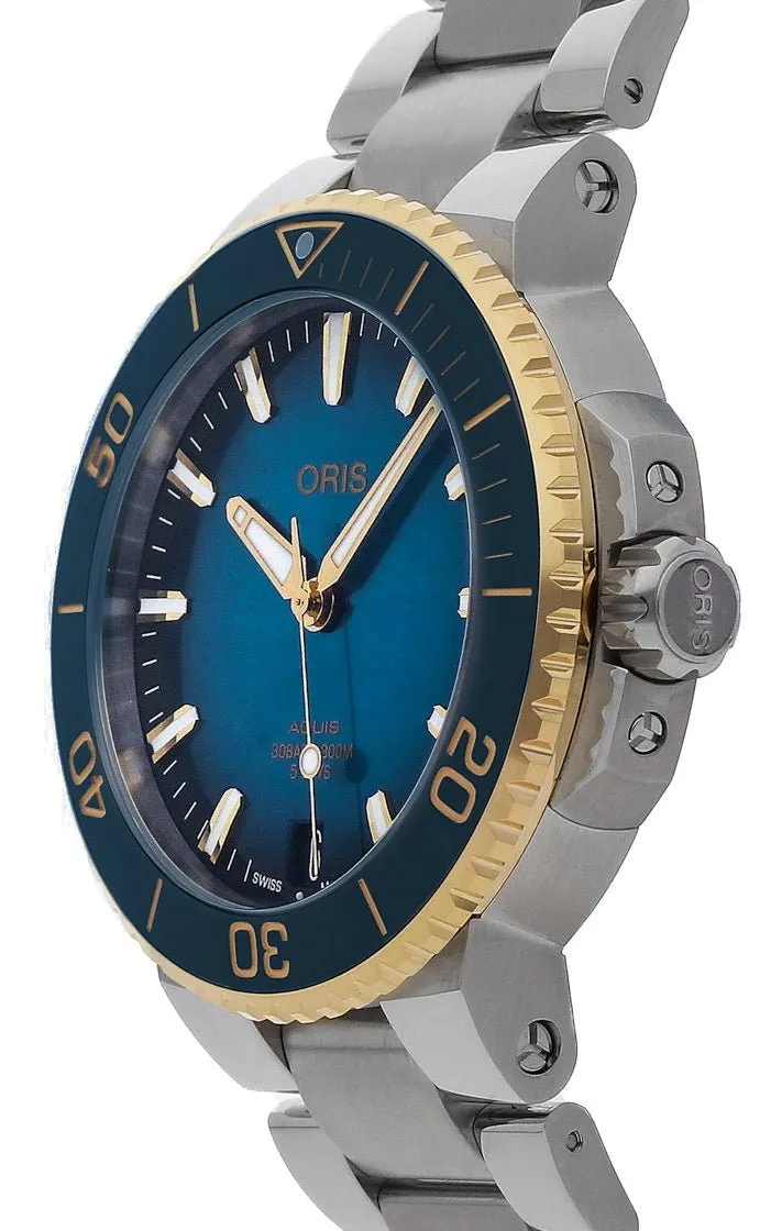 Oris Aquis Date Automatic Stainless Steel Blue Dial Divers Mens Watch 400 7769 6355-07 8 22 09PEB