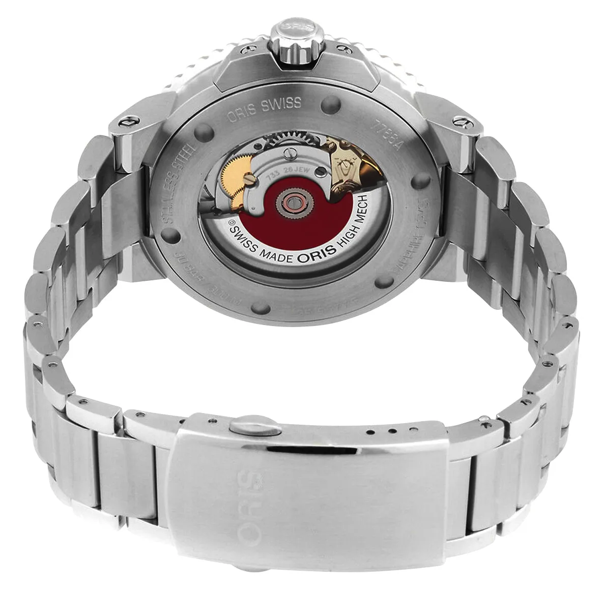 Oris Aquis Date Upcycle Automatic Stainless Steel Multicolored Dial Divers Mens Watch 733 7766 4150-Set