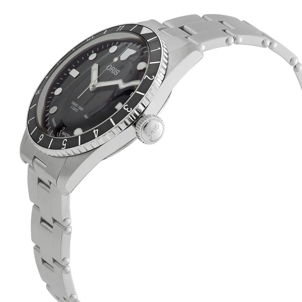 Oris Divers Sixty-Five 12H Automatic Stainless Steel Black Dial Date Mens Watch 400 7772 4054-07 8 20 18