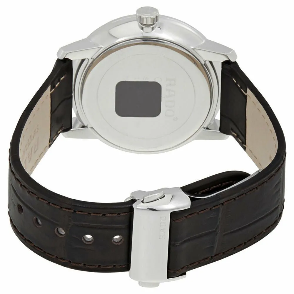 Rado Coupole L Silver Dial Brown Leather Strap Quartz Mens Watch R22864025
