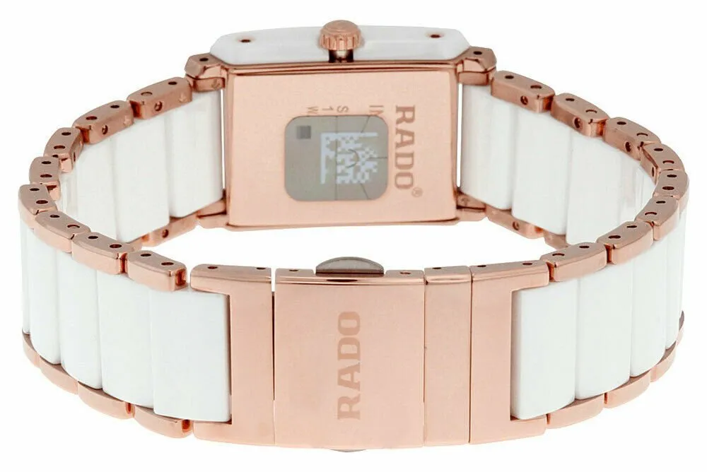 Rado Integral Rose Gold Stainless Steel & White Ceramic Case Mother of Pearl Quartz Dial Womens Watch R20844902