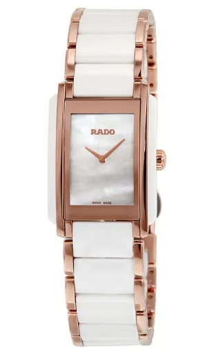 Rado Integral Rose Gold Stainless Steel & White Ceramic Case Mother of Pearl Quartz Dial Womens Watch R20844902