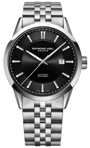Raymond Weil Freelancer Automatic Stainless Steel Black Dial Date Mens Watch 2731-ST-20001