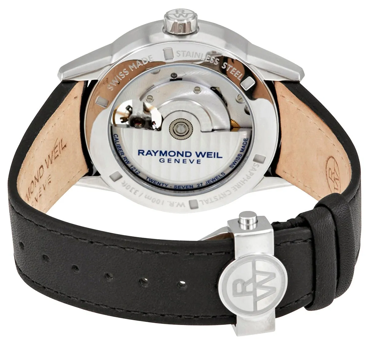 Raymond Weil Freelancer Automatic Stainless Steel Silver Dial Black Leather Strap Mens Watch 2780-STC-65001