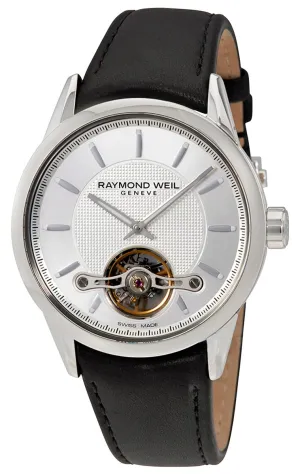 Raymond Weil Freelancer Automatic Stainless Steel Silver Dial Black Leather Strap Mens Watch 2780-STC-65001