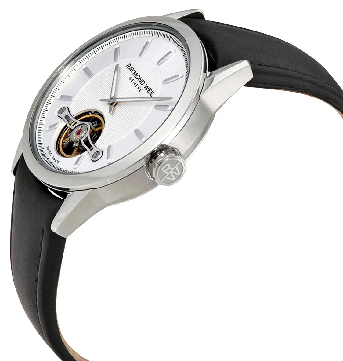 Raymond Weil Freelancer Automatic Stainless Steel Silver Dial Black Leather Strap Mens Watch 2780-STC-65001