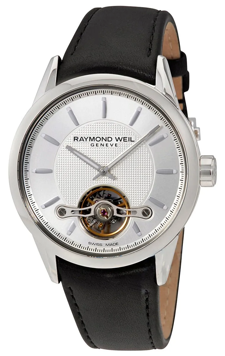 Raymond Weil Freelancer Automatic Stainless Steel Silver Dial Black Leather Strap Mens Watch 2780-STC-65001