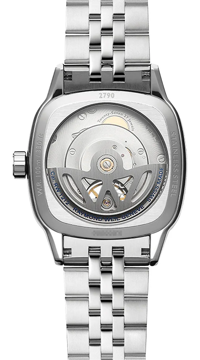 Raymond Weil Freelancer Automatic Stainless Steel Square Green Dial Mens Watch 2790-ST-52051