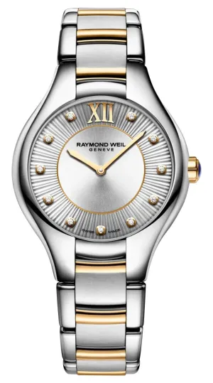Raymond Weil Noemia Two-Tone Stainless Steel Silver Dial Diamonds Quartz Womens Watch 5132-STP-65181