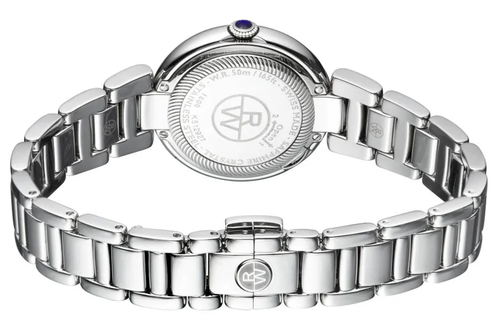 Raymond Weil Shine Stainless Steel Diamonds Mother-of-Pearl Dial Interchangeable Black Satin Strap Date Quartz Womens Watch 1600-ST-00995