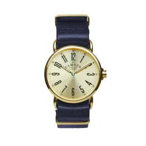 SMALL No.88 Gold and Navy Leather