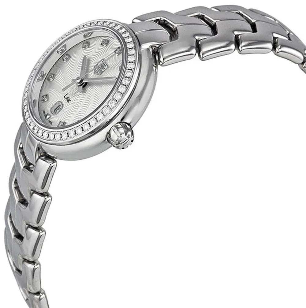 TAG Heuer Link Stainless Steel Silver-Tone Dial Diamonds Date Quartz Womens Watch WAT1414.BA0954